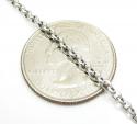 14k white gold solid circle link chain 16-30 inch 2.5mm