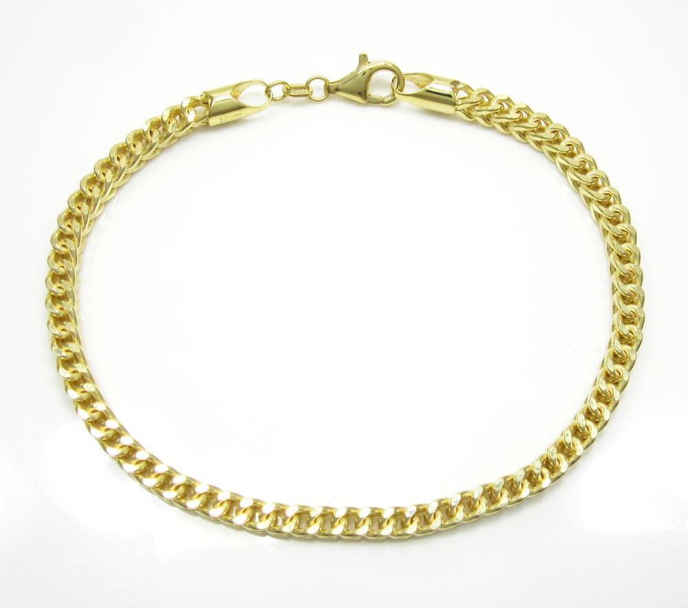 10k yellow gold franco link bracelet 8.50 inch 3.7mm - Image 2
