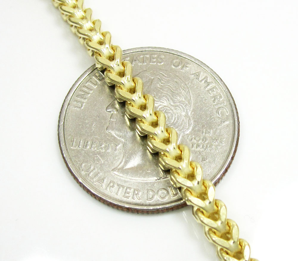 10k yellow gold franco link bracelet 8.50 inch 3.7mm