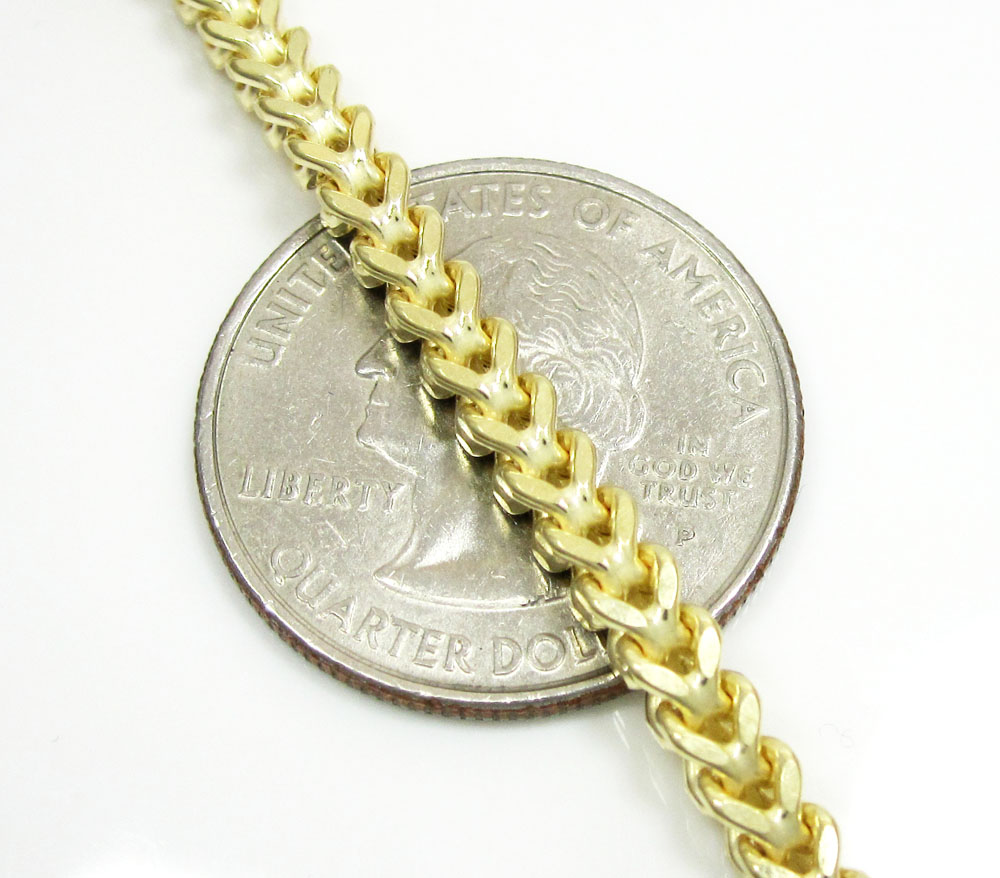 10k yellow gold franco link bracelet 8.50 inch 3.7mm - Image 4