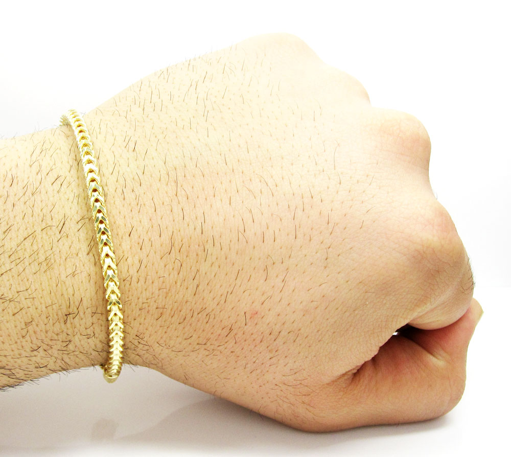 Buy 10k Yellow Gold Franco Link Bracelet 8.50 Inch 3.7mm Online at SO ...
