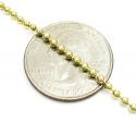 10k yellow gold combat ball link chain 20-26 inch 2.2mm