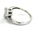 Ladies 14k white gold round diamond double cluster ring 0.90ct