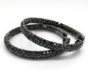 14k black gold black diamond round hoops 7.00ct