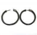 14k black gold black diamond round hoops 7.00ct