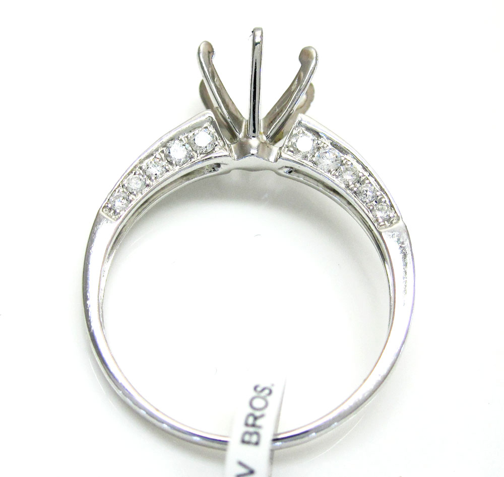 Ladies 18k white gold semi mount ring wedding band set 1.04ct