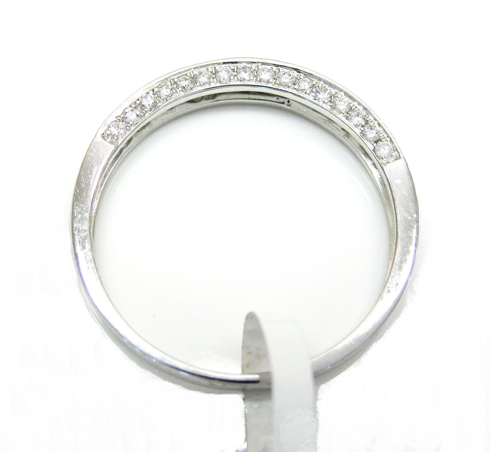 Ladies 18k white gold semi mount ring wedding band set 1.04ct