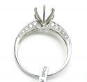 Ladies 18k white gold semi mount ring wedding band set 1.04ct