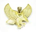 10k yellow gold diamond cut eagle pendant