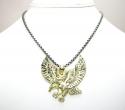 10k yellow gold diamond cut eagle pendant