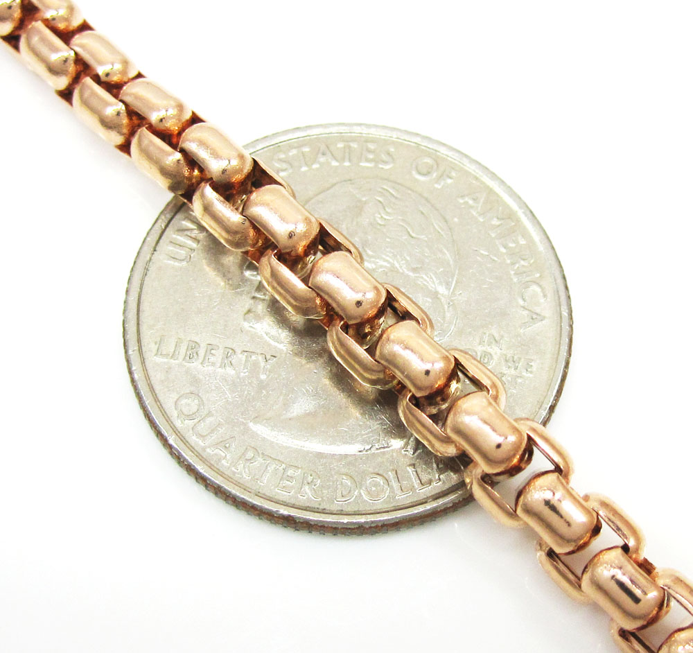 14k rose gold box link chain 18-30 inch 5mm