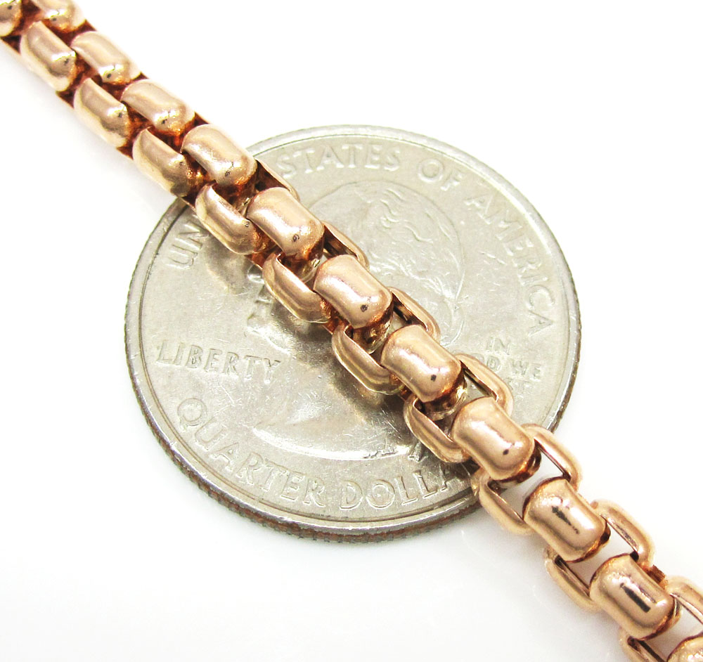 14k rose gold box link chain 18-30 inch 5mm - Image 3