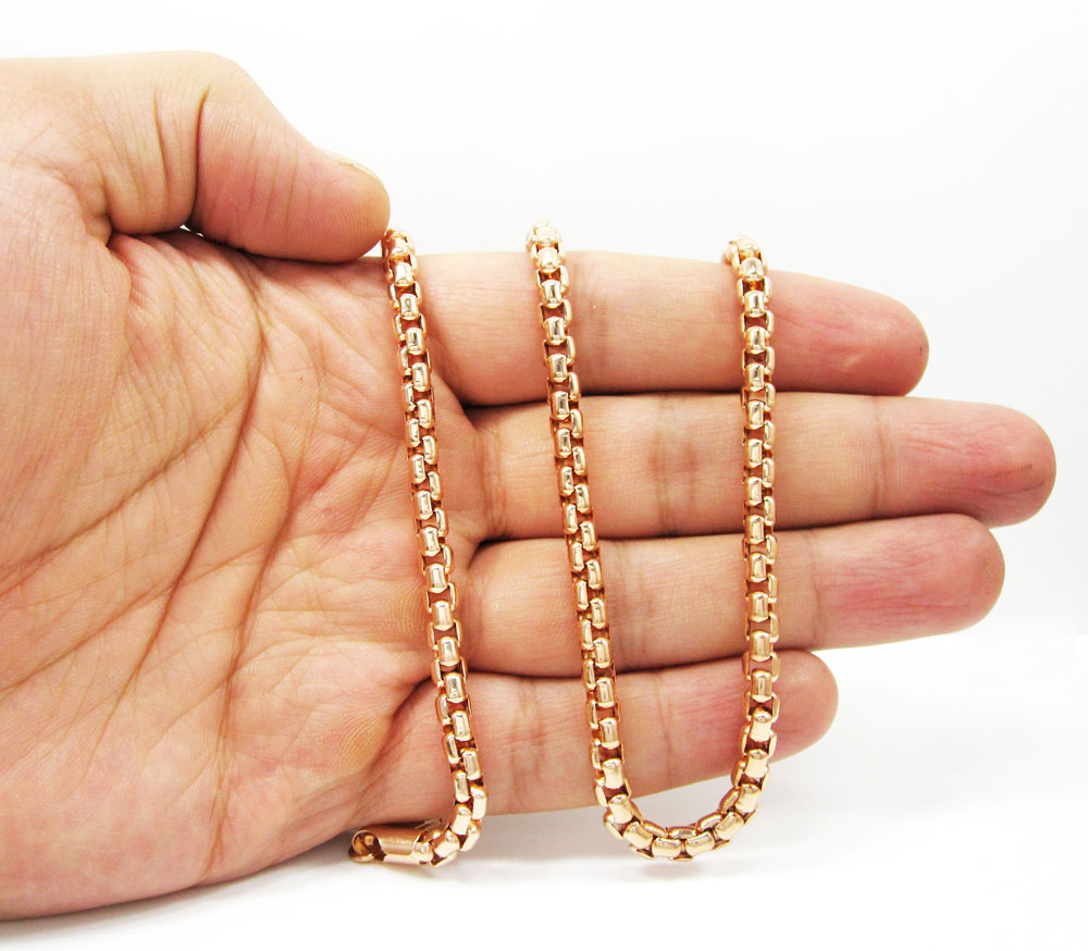 14k rose gold box link chain 18-30 inch 5mm - Image 5