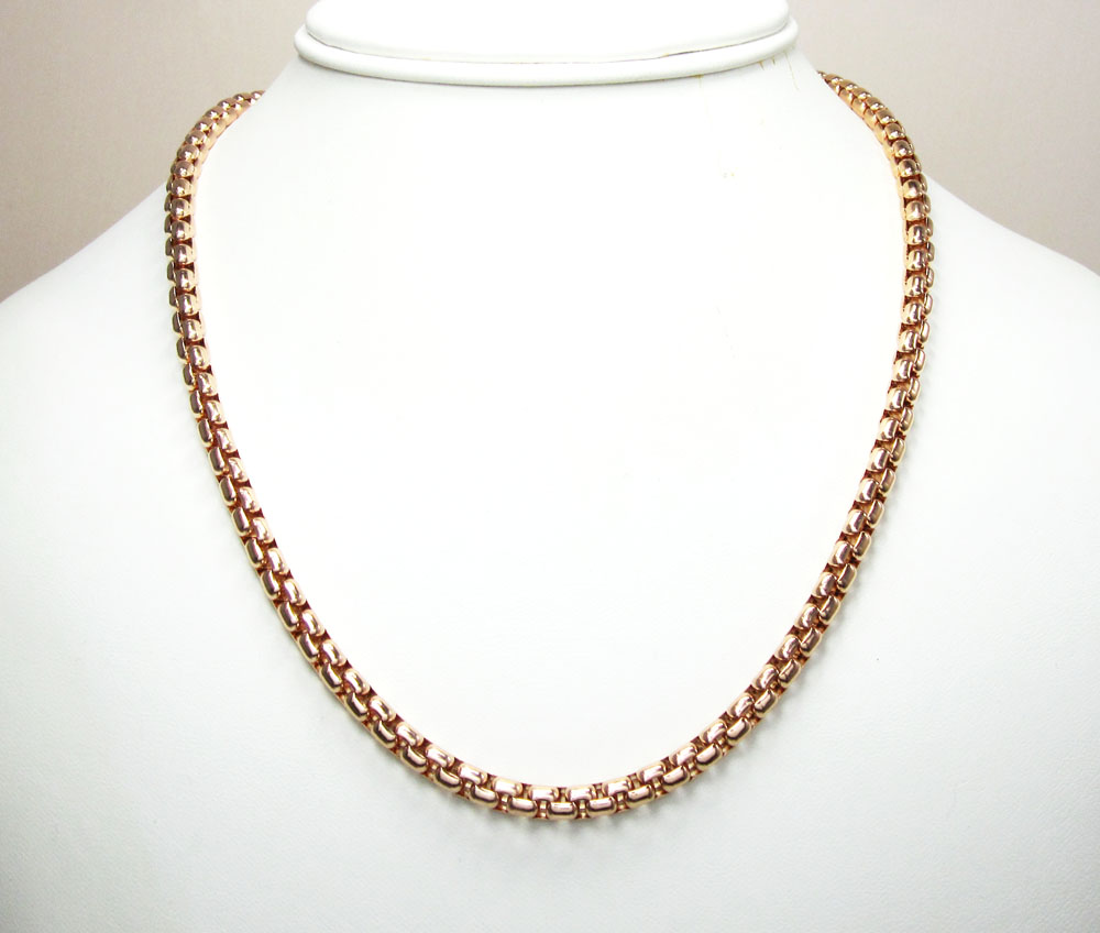 14k rose gold box link chain 18-30 inch 5mm