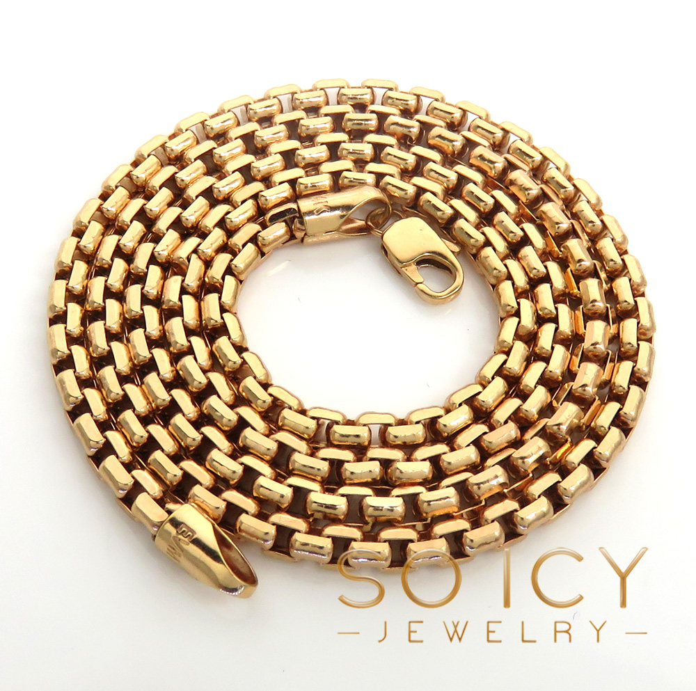 14k rose gold box link chain 16-30 inch 3.5mm - Image 2