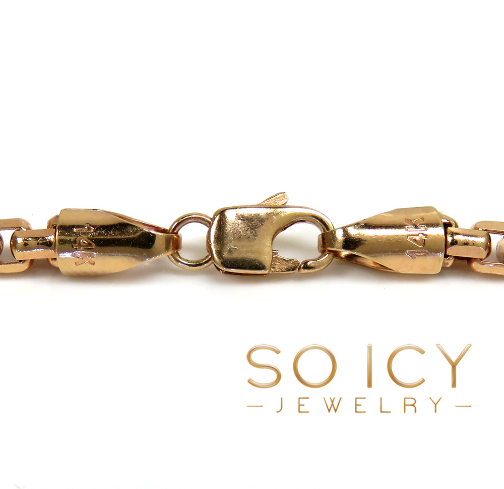 14k rose gold box link chain 16-30 inch 3.5mm - Image 4
