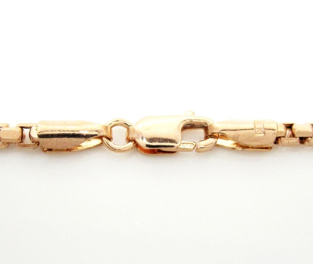 14k rose gold hexagon box link chain 16-30 inch 2.3mm - Image 3