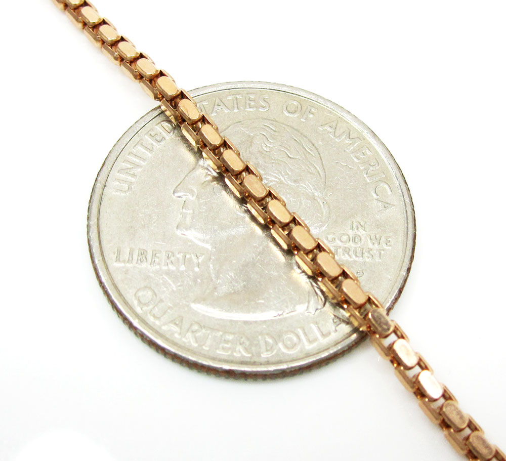 14k rose gold hexagon box link chain 16-30 inch 2.3mm - Image 4