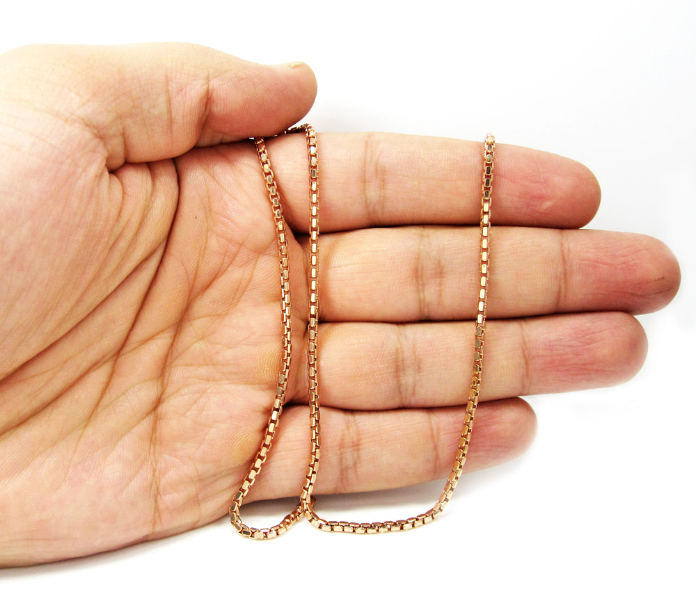 14k rose gold hexagon box link chain 16-30 inch 2.3mm - Image 5