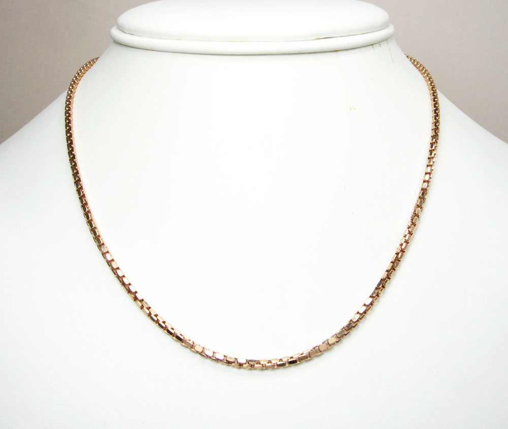 14k rose gold hexagon box link chain 16-30 inch 2.3mm - Image 6