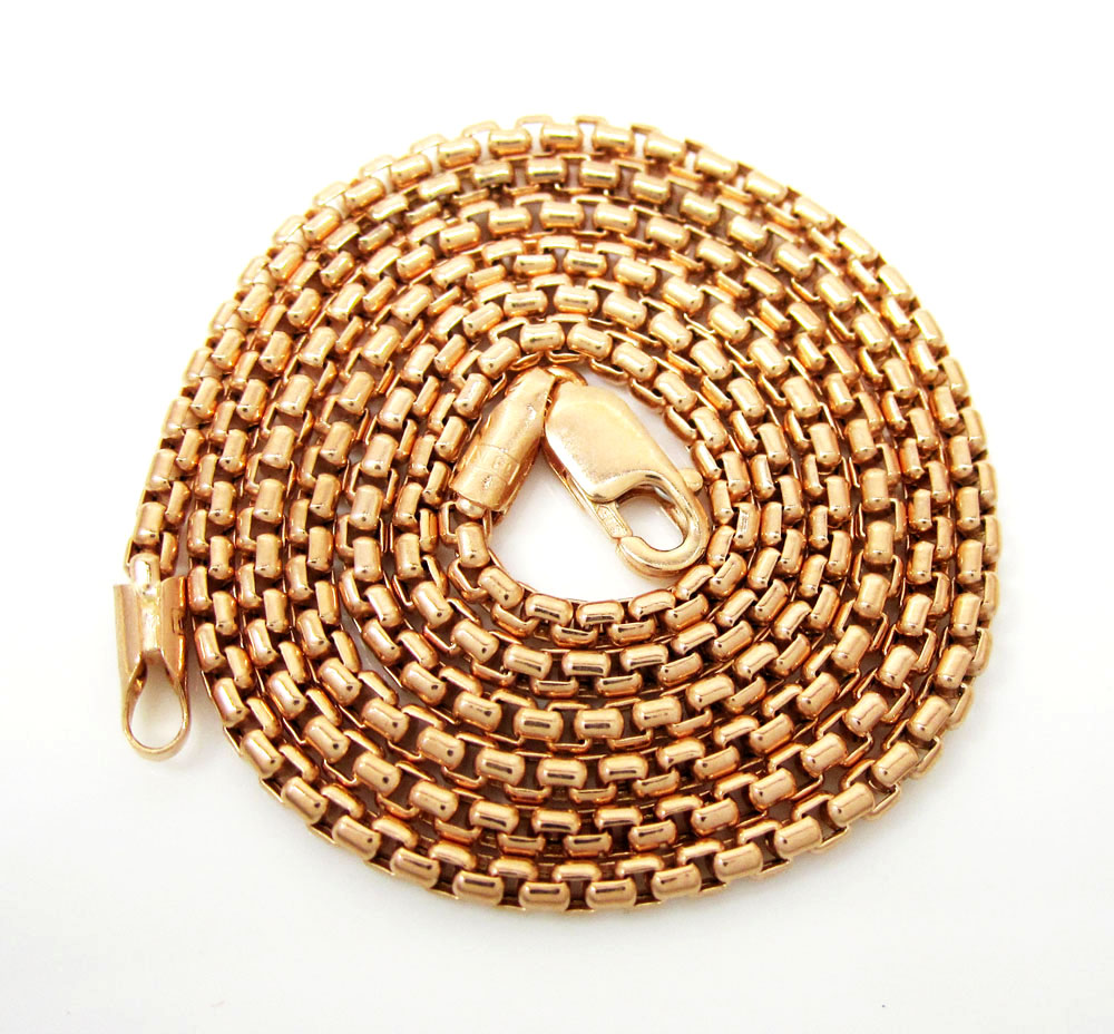 14k rose gold box link chain 16-24  inch 1.8mm - Image 2