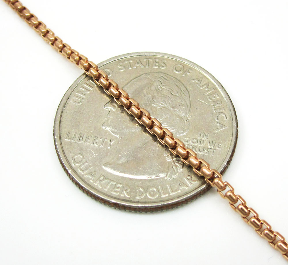 14k rose gold box link chain 16-24  inch 1.8mm - Image 3