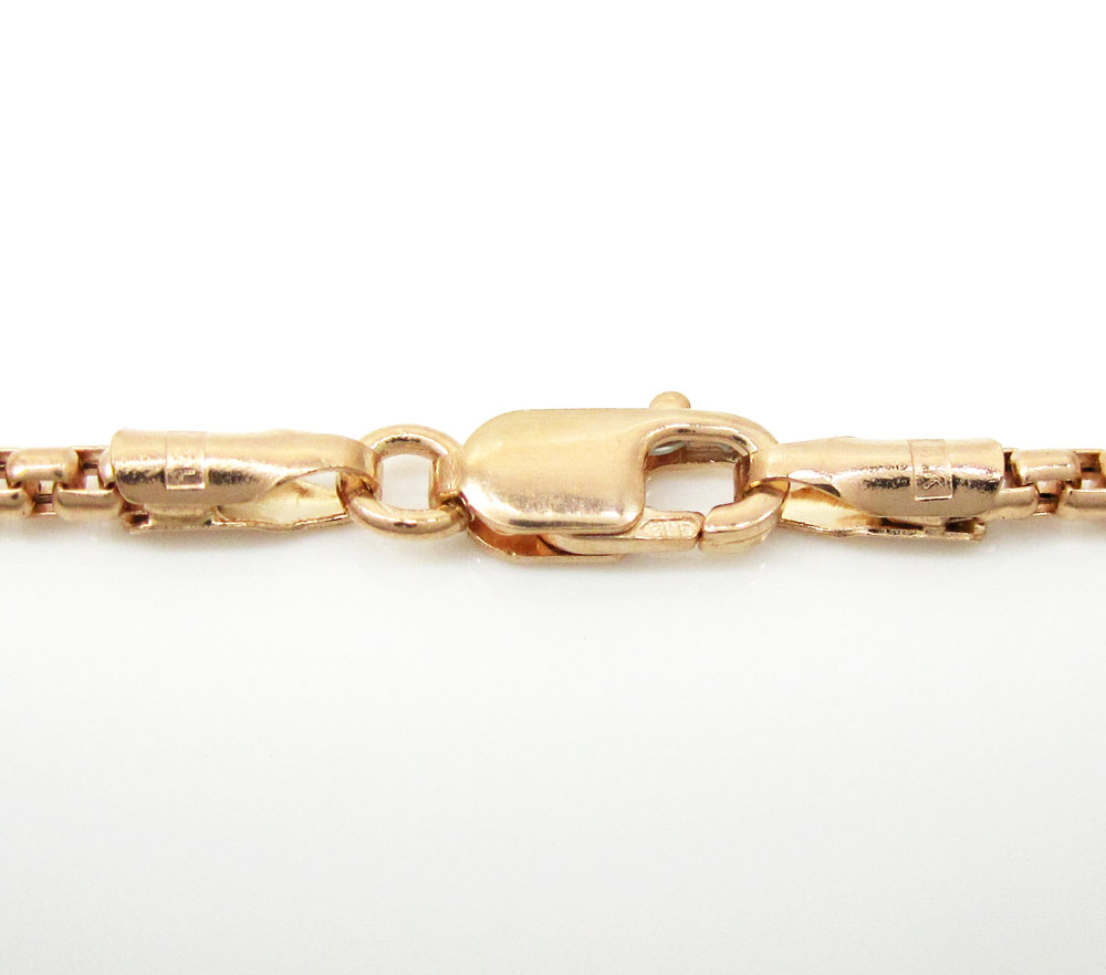 14k rose gold box link chain 16-30 inch 1.8mm