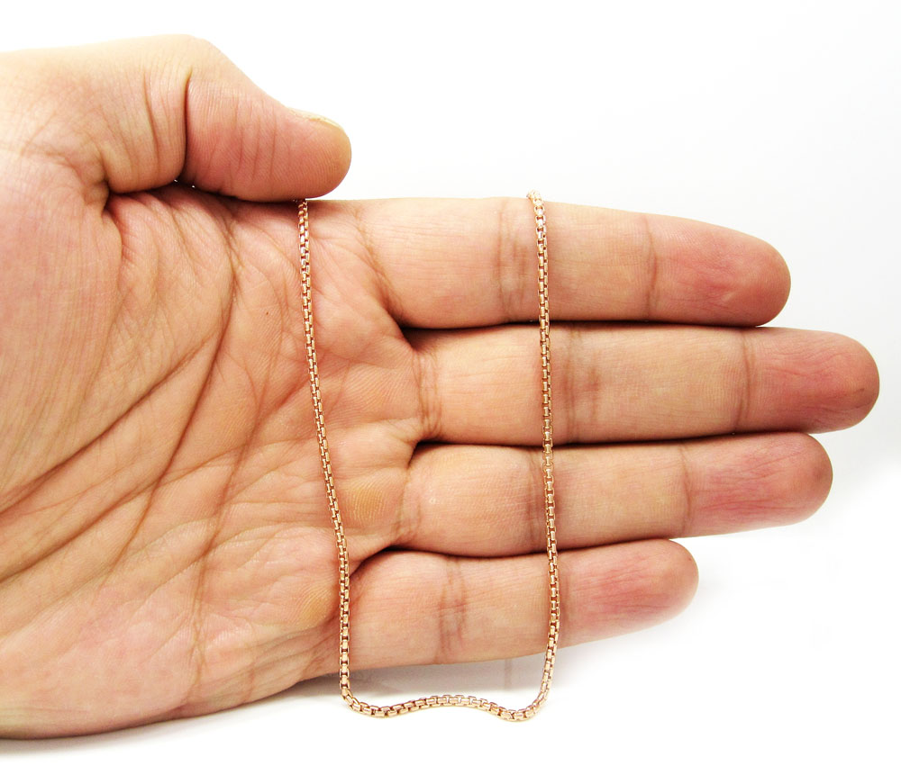 14k rose gold box link chain 16-30 inch 1.8mm