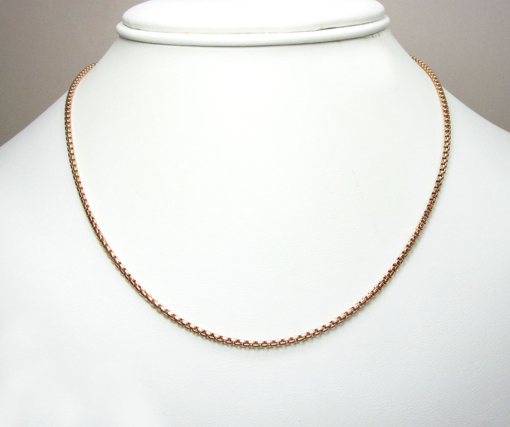 14k rose gold box link chain 16-30 inch 1.8mm