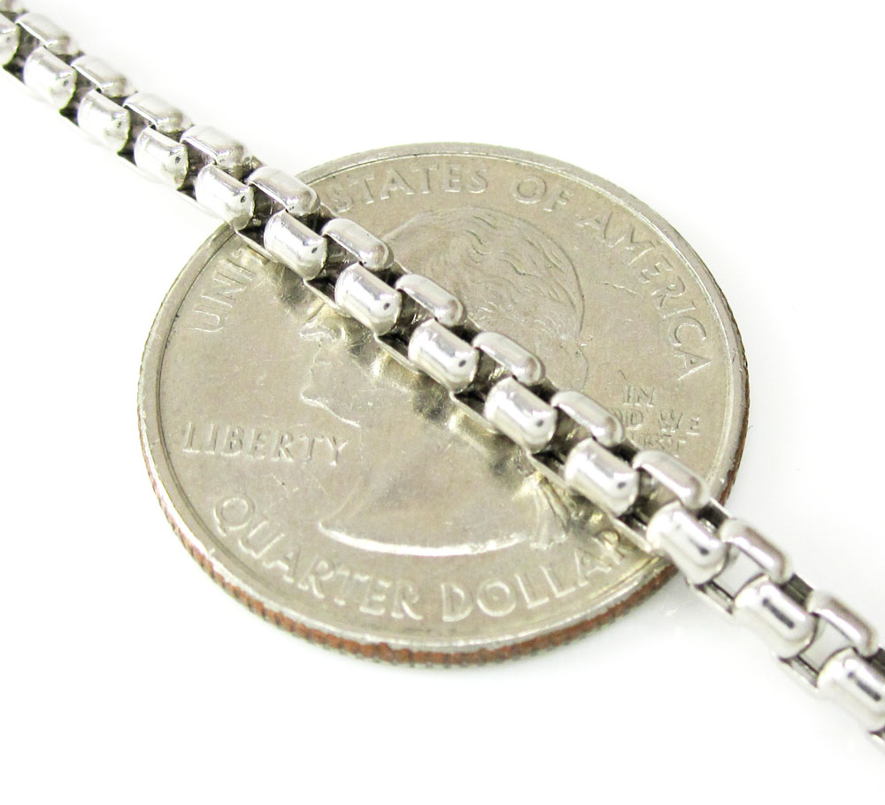 14k white gold box link chain 16-30 inch 3.5mm
