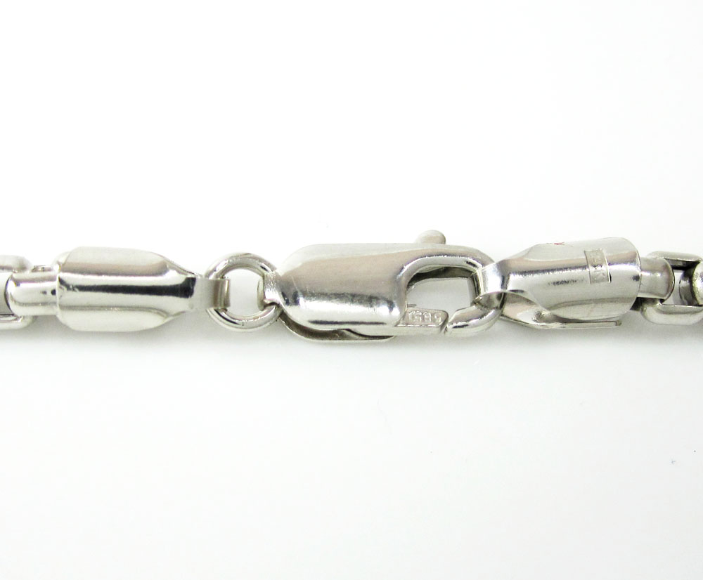 14k white gold box link chain 16-30 inch 3.5mm