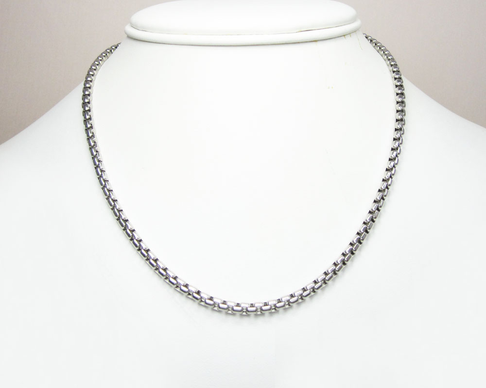14k white gold box link chain 16-30 inch 3.5mm