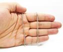 14k white gold hexagon box link chain 16-30 inch 2.3mm