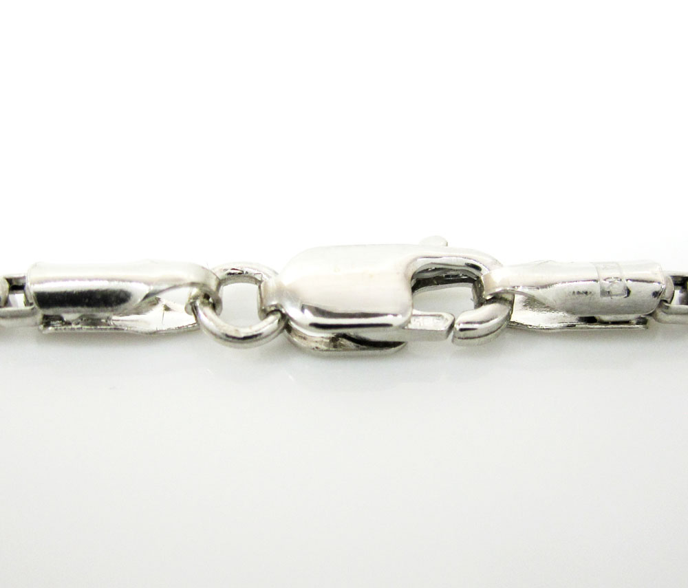 14k white gold box link chain 16-30 inch 1.8mm