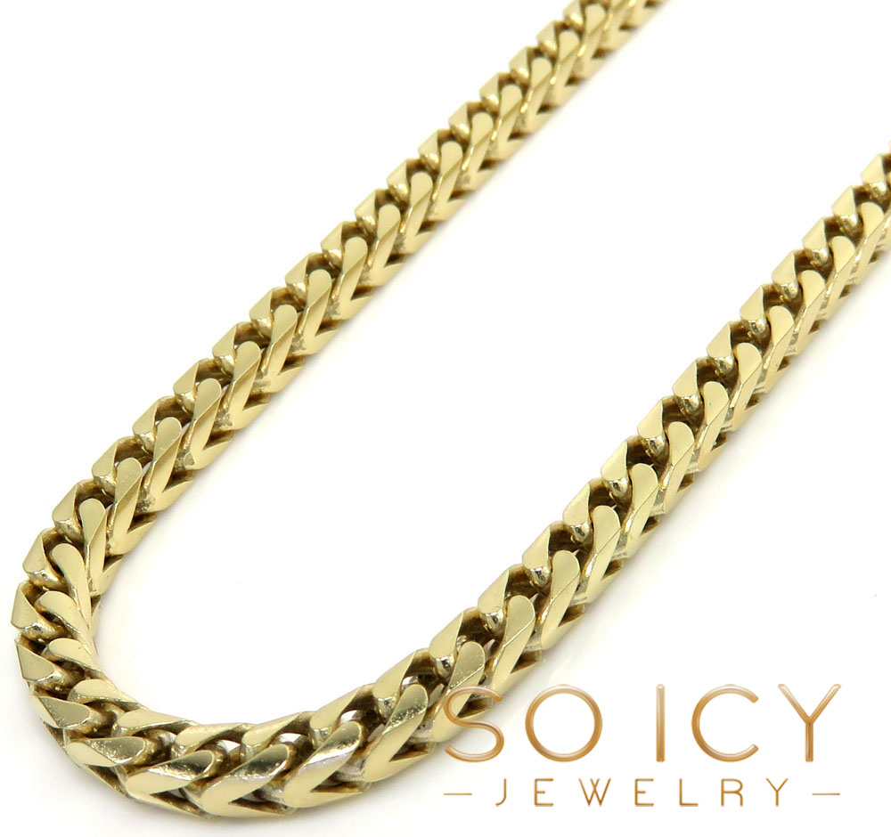 14k yellow gold solid tight franco link chain 3.5mm - Image 2