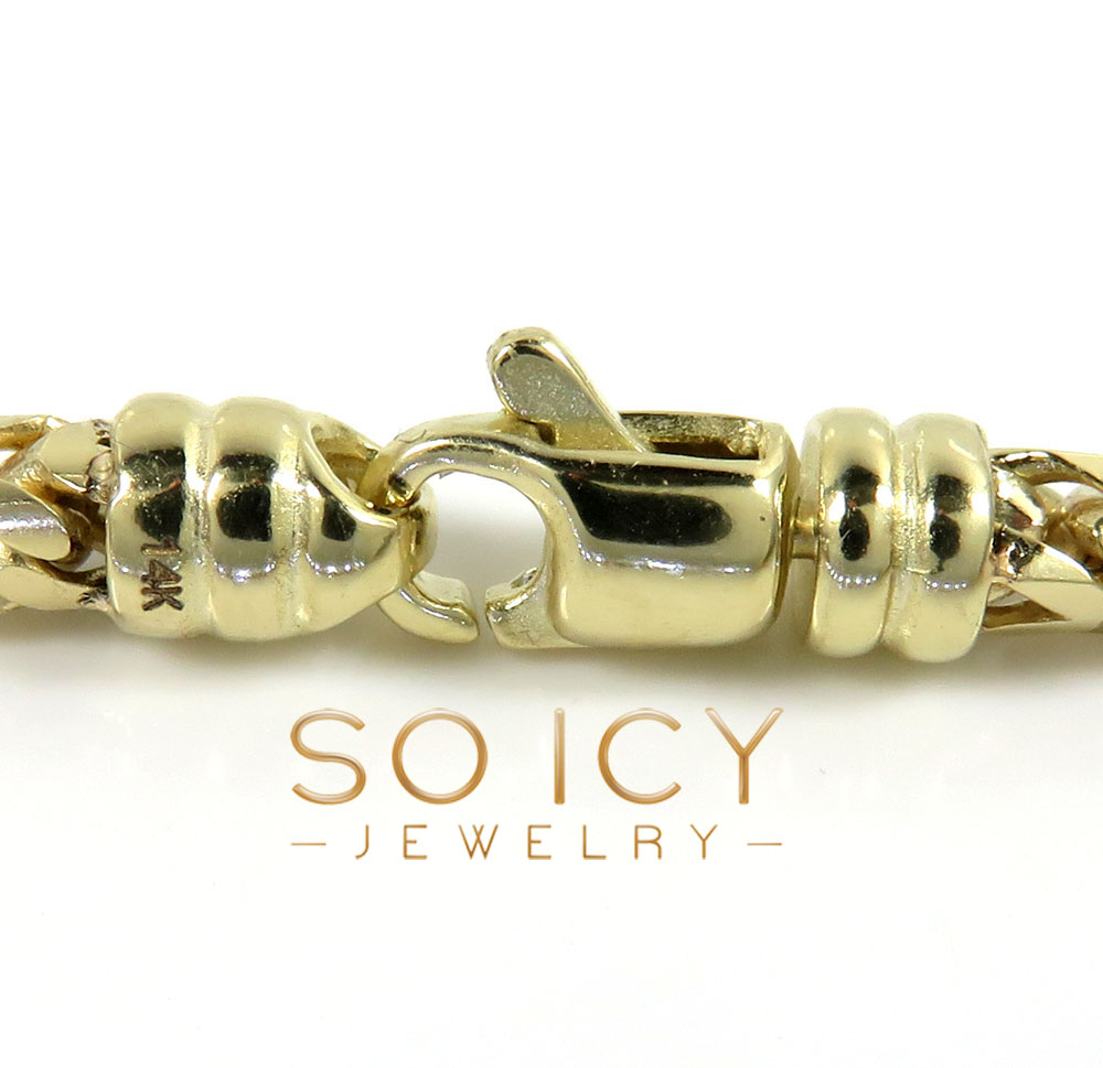 14k yellow gold solid tight franco link chain 20-30 inch 3.5mm