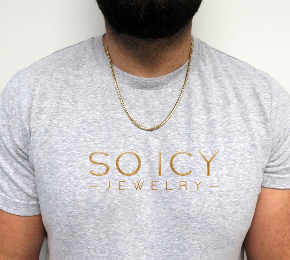 14k yellow gold solid tight franco link chain 3.5mm - Image 7