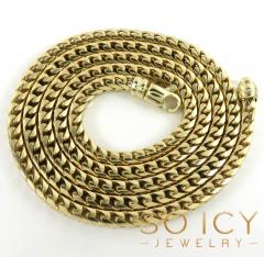14k yellow gold solid tight franco link chain 20-30 inch 3.5mm