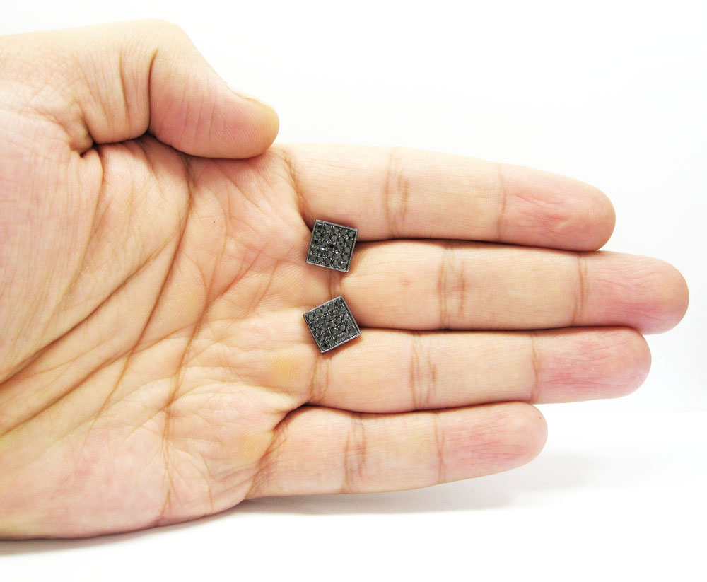 10k black gold black diamond earrings 1.00ct - Image 4