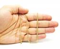10k yellow gold solid diamond cut cuban link chain 18-30