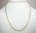 10k yellow gold solid diamond cut cuban link chain 18-30