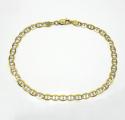 10k yellow gold solid diamond cut mariner bracelet 8.50 inch 4.2mm 
