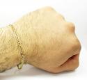 10k yellow gold solid diamond cut mariner bracelet 8.50 inch 4.2mm 