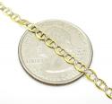 10k yellow gold solid diamond cut mariner link chain 16-22 inch 3mm