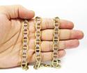 10k yellow gold solid diamond cut mariner link chain 24 inch 10.5mm