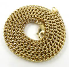 10k yellow gold diamond cut franco link chain 20-26 inch 3.50mm