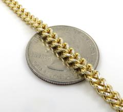 10k yellow gold solid diamond cut franco link chain 20-26 inch 3.50mm