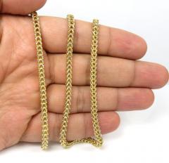 10k yellow gold diamond cut franco link chain 20-26 inch 3.50mm