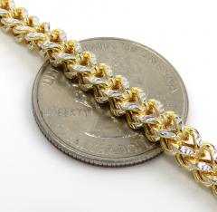 10k yellow gold diamond cut hollow franco link chain 20-30