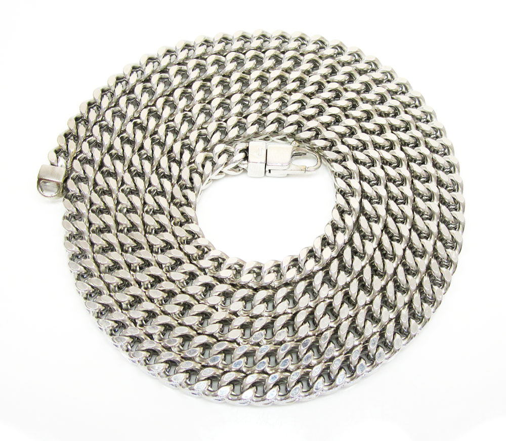 10k white gold solid franco link chain 36 inch 5mm